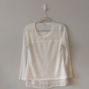 ADIVA white long sleeve high low blouse size M